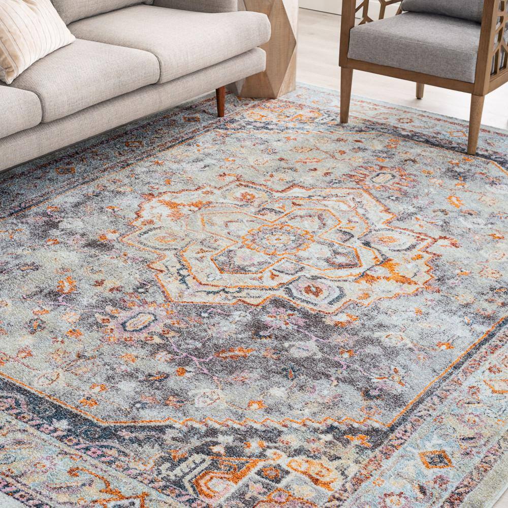 Tayse Wakefield 8 X 10 (ft) Gray Indoor Spot Clean Only Area Rug