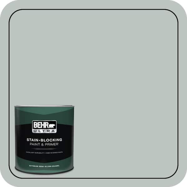 BEHR ULTRA 1 qt. #ICC-47 Pewter Tray Semi-Gloss Enamel Exterior Paint & Primer