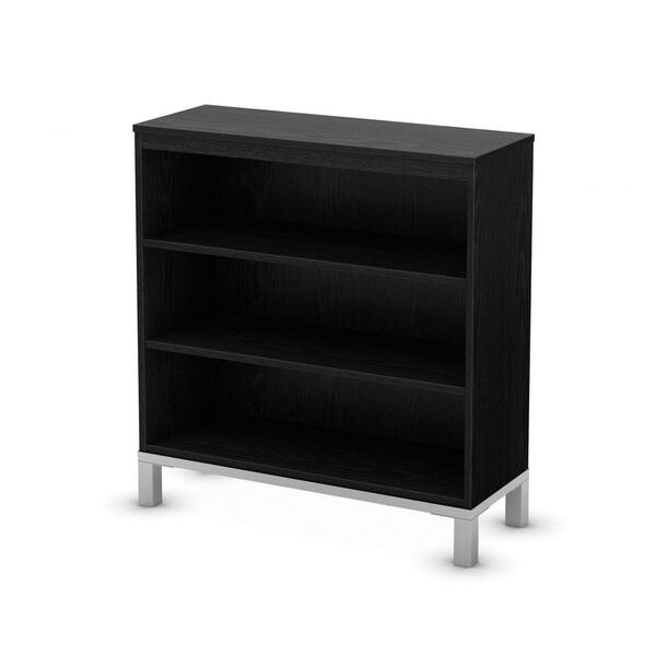 South Shore Flexible 3-Shelf Bookcase in Black Oak