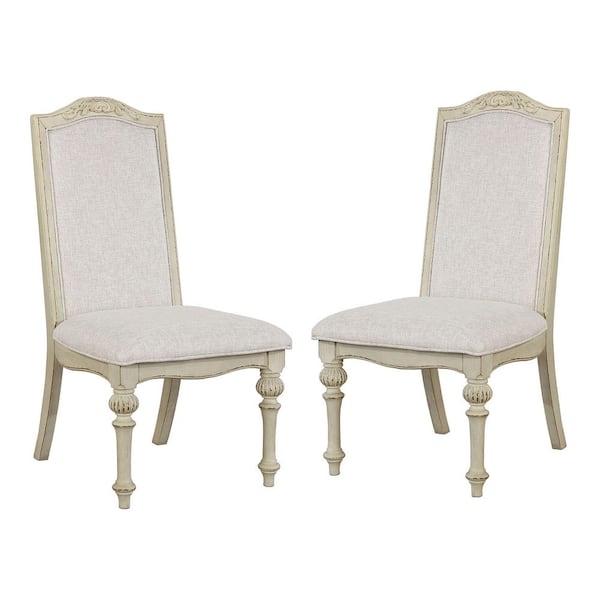 Willadeene Rustic Antique White Side Dining Chairs (Set of 2)