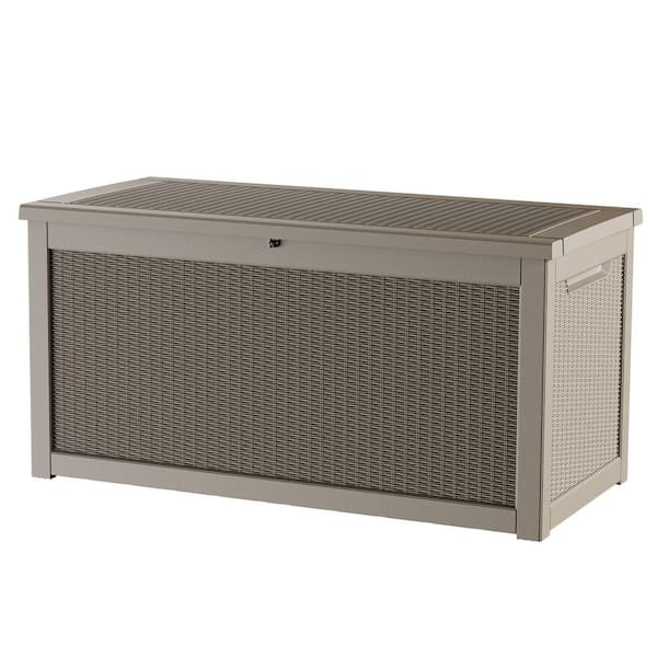260 Gal. Waterproof Outdoor Resin Storage Deck Box, Large Lockable Capacity, Versatile Deck Outdoor Storage Bench