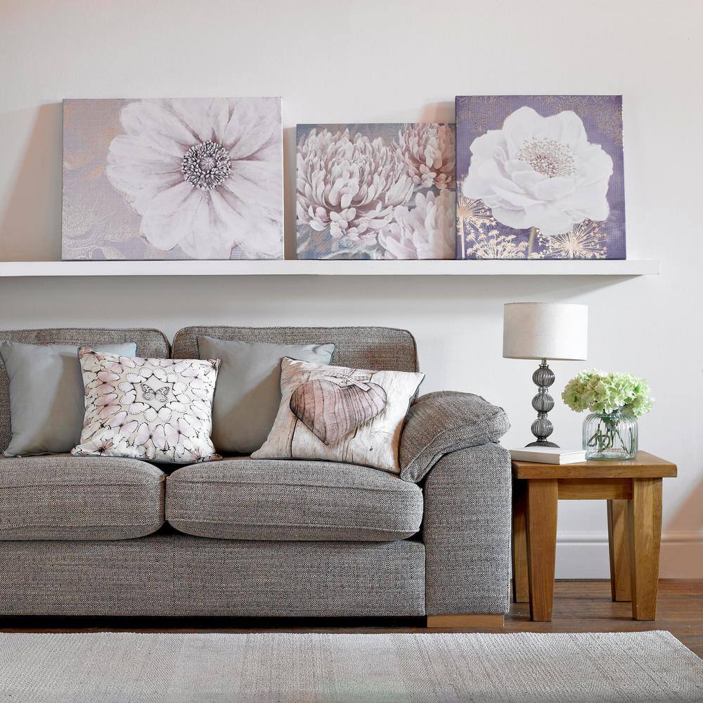 Gray Bloom Surrealist Floral Canvas Wall Art, 31 inches