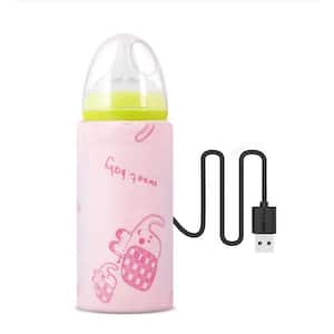 Nursing Bottle Heater Insulated Bag Portable Usb Car Bottle Heater Warmer Milk Water Heated Bag for Baby in Pink