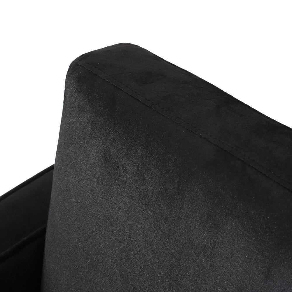 Black Velvet Geometric Club Accent Chair with Stainless Steel Legs