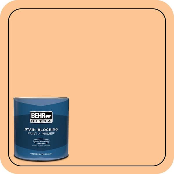 BEHR ULTRA 1 qt. #P220-4 Dainty Apricot Extra Durable Satin Enamel Interior Paint & Primer