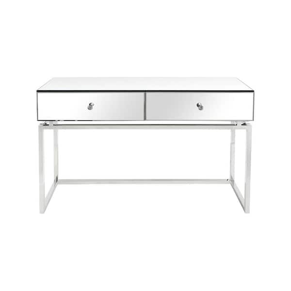 Camden Isle Addison 47.2 in. Silver Rectangle Glass Console Table