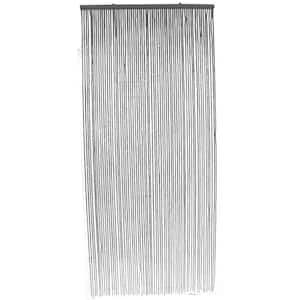 Beaded Grey Bamboo Curtain Door 65 Strings 35.5 in. W x 78.8 in. L Wall Mounted Light Filtering Sheer Curtain 1 Panel