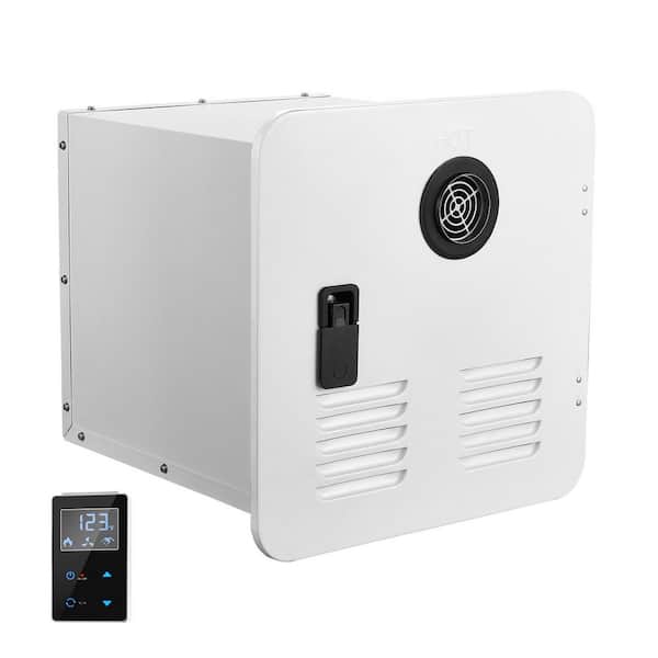 SKYSHALO RV Tankless Water Heater, Instant Shower with 15 x 15 in. White Door and Remote Controller, 65000BTU Hot Water