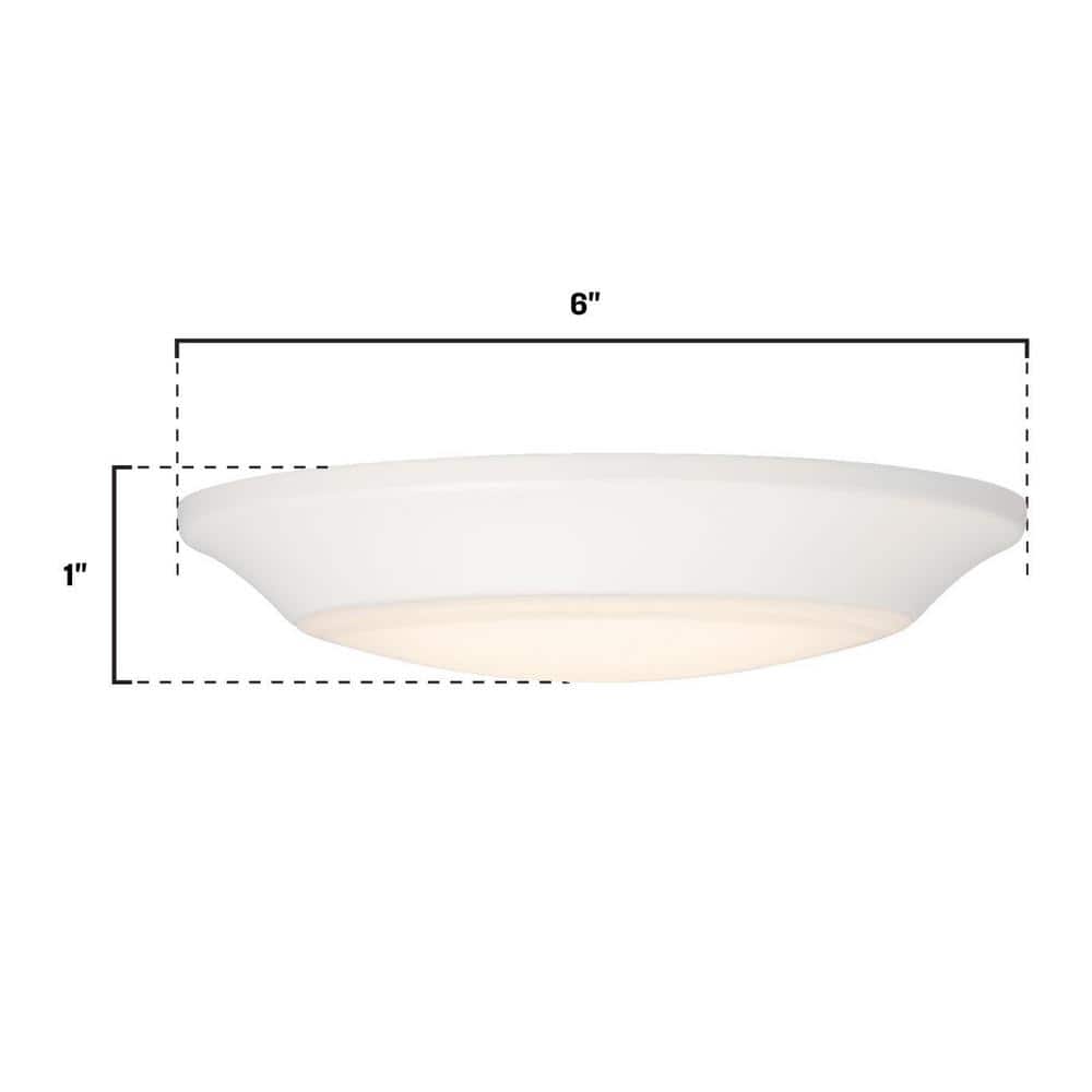 Makira 6-Inch White LED Indoor/Outdoor Flush Mount Light