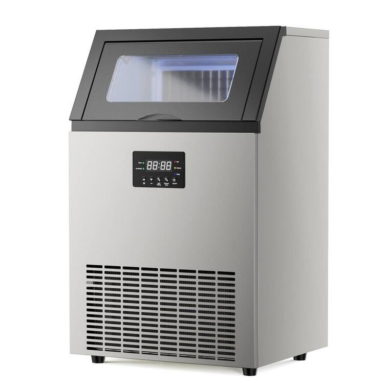 Mojgar 19.6 in 150 lbs. /24H Freestanding Ice Maker in Stainless Steel 400-Watt Compressor 33 lbs. Storage Bin Ice Machine