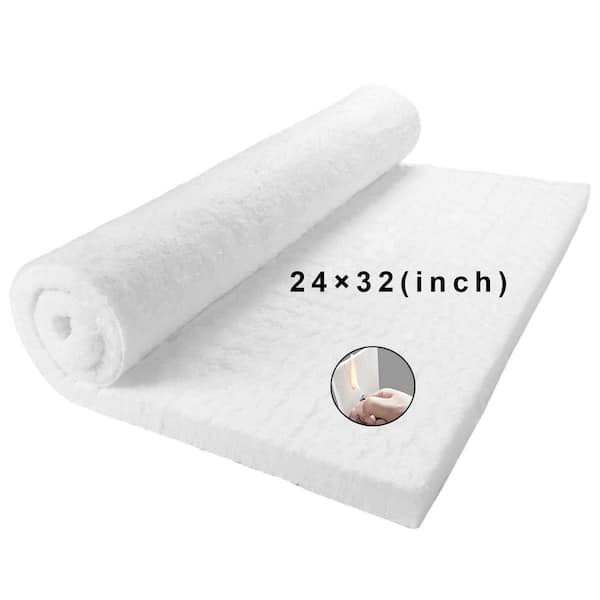32 x 24 in. x 1 in. Th 2400F Fireproof Insulation Baffle, Resistance Ceramic Fiber Blanket for Oven Stoves, Kilns Forges