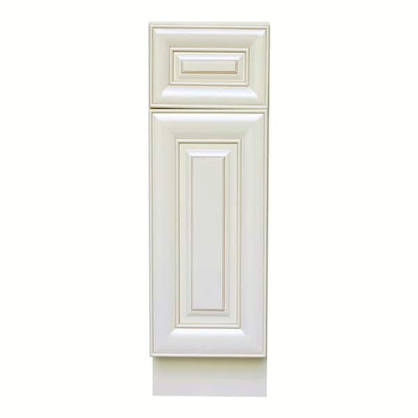 Plywell Ready to Assemble 18 in. x 34.5 in. x 24 in. Base Cabinet with 1 Door and 1 Drawer in Antique White