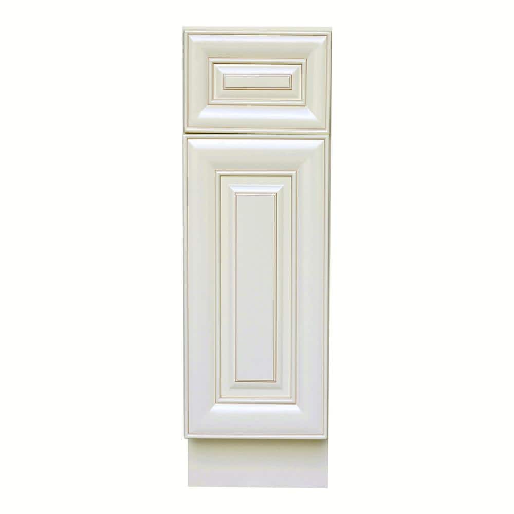 Plywell Ready to Assemble 12x34.5x24 in. Holden Base Cabinet with 1 Door and 1 Drawer in Antique White