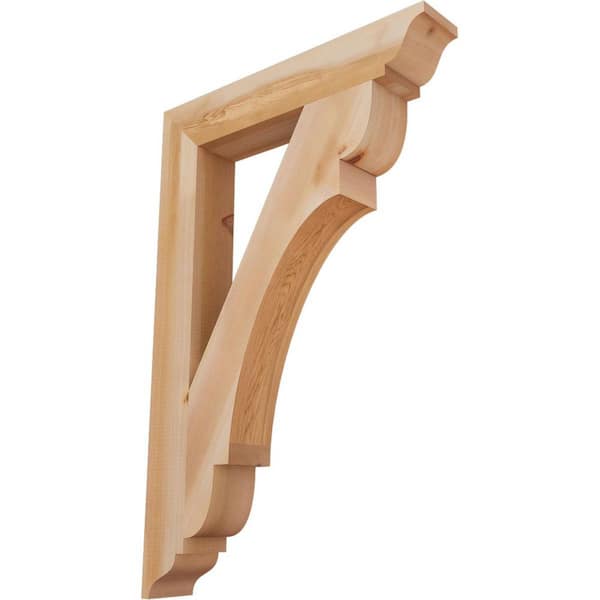 Ekena Millwork 3.5 in. x 36 in. x 24 in. Western Red Cedar Olympic Traditional Smooth Bracket