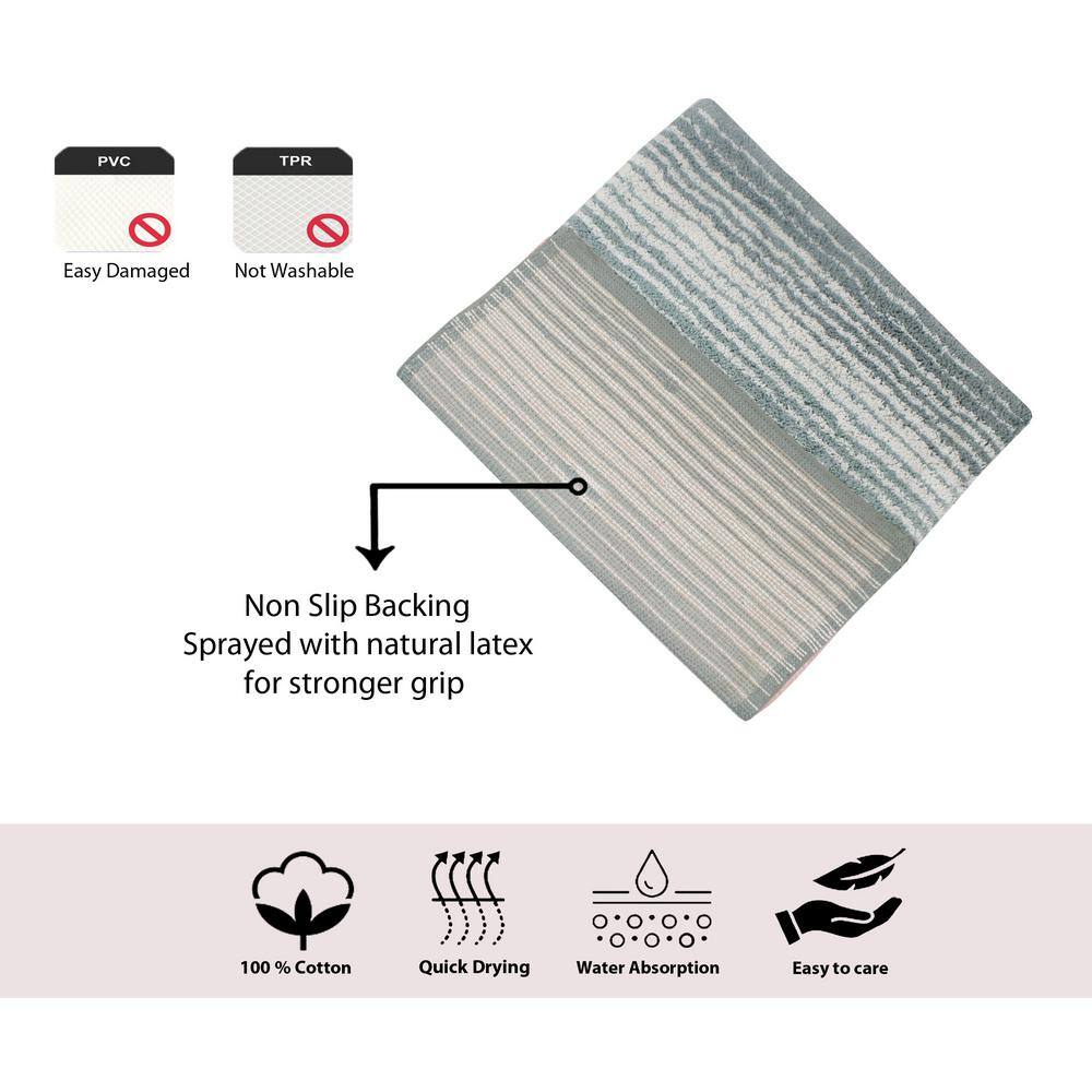 Hand Tufted Gray Latex Contour Bath Rug 20" x 20"
