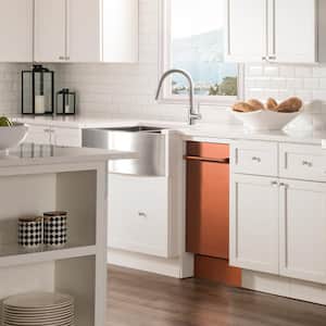 18" Compact Copper Top Control Dishwasher with Stainless Steel Tub and Traditional Style Handle, 52 dBa