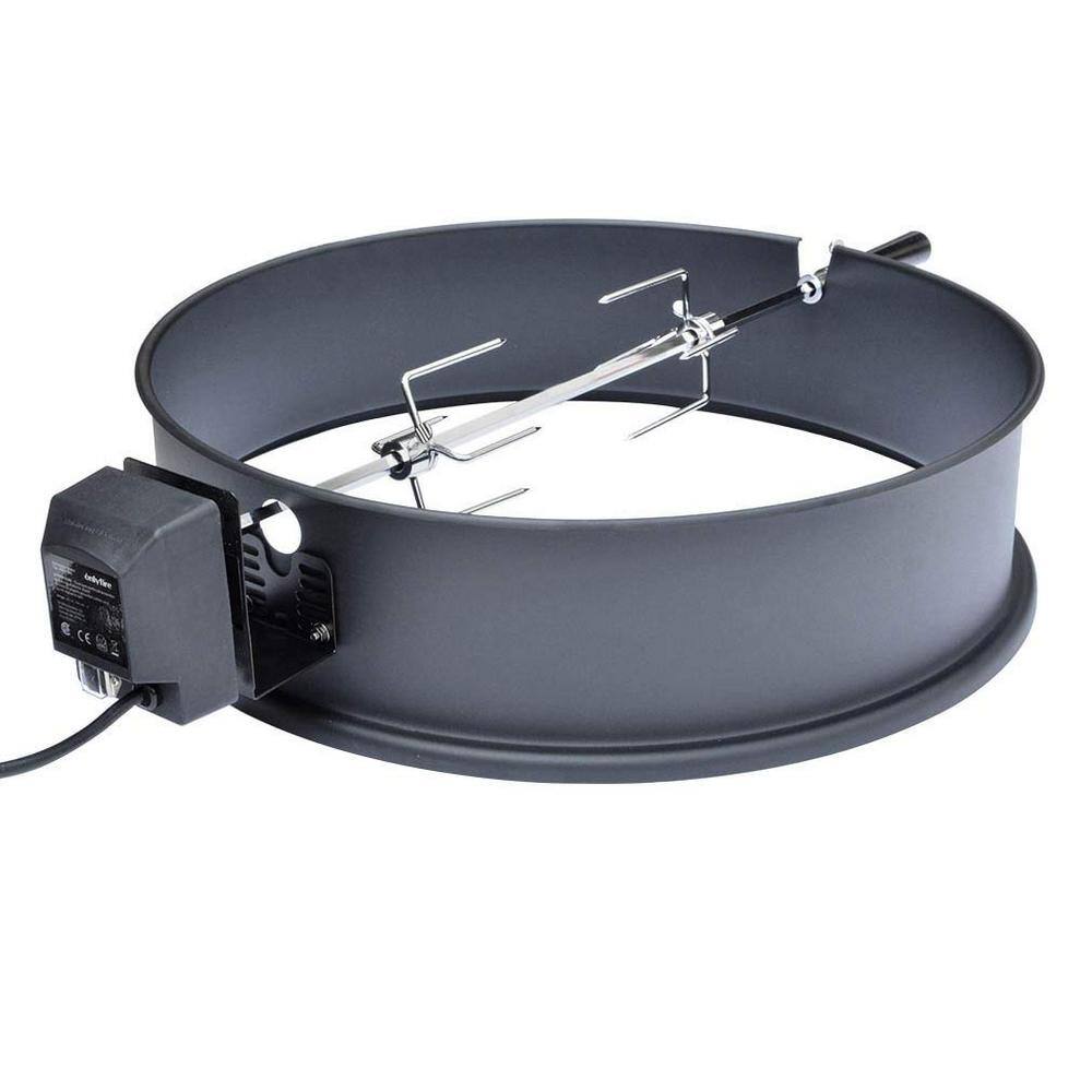 onlyfire Black Coated Steel Charcoal Kettle Rotisserie Ring Kit F