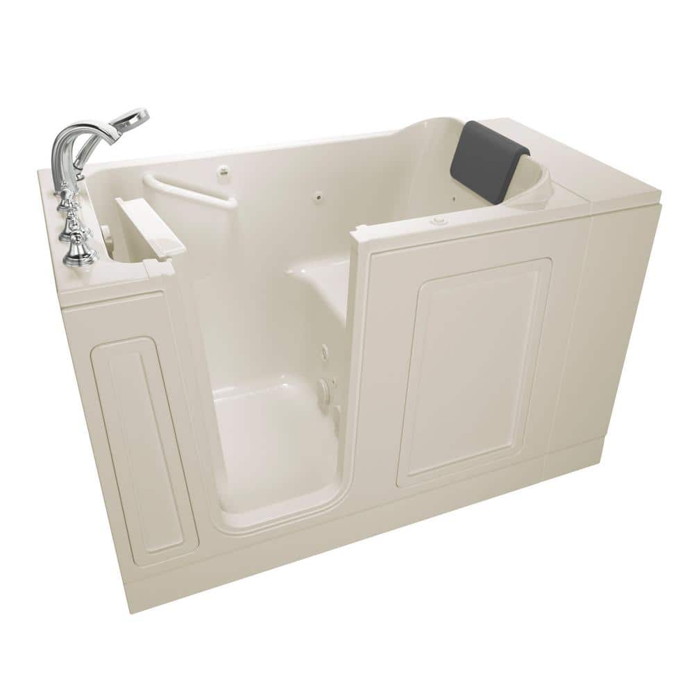 Acrylic Luxury 51 in. x 30 in. Left Hand Walk-In Whirlpool Bathtub in Linen
