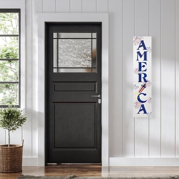 36 in. Patriotic in. America in. Fireworks Wooden Porch Board Sign Decoration