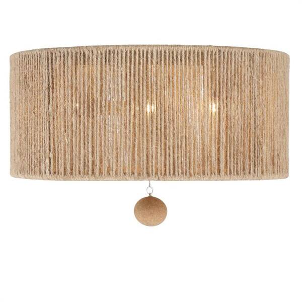 jute flush mount light