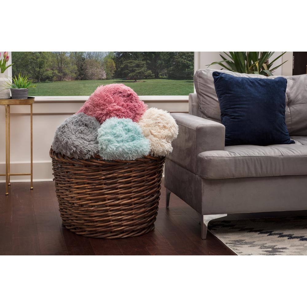 Turquoise Faux Fur Reversible Throw Blanket 50" x 65"
