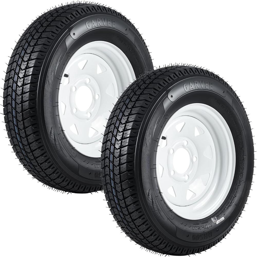 "2-Pack ST175/80D13 Trailer Tires with White Rims 6PR, 5-Lug 4.5"" Wheel & 81mm Bore for Boat, Cargo & Travel Trailers" price history on PriceWatchPro