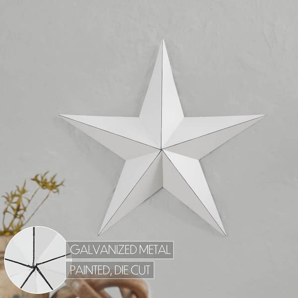 VHC BRANDS 1-Piece 18 in. x 18 in. White Distressed Metal Star 
