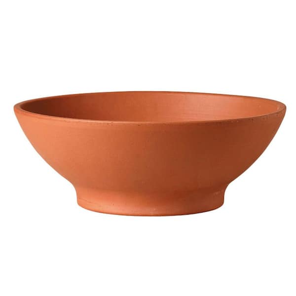 Vigoro Low Bowl 12 in. x 12 in. x 6 in. 5 qt. Terracotta Indoor / Outdoor Clay Pot