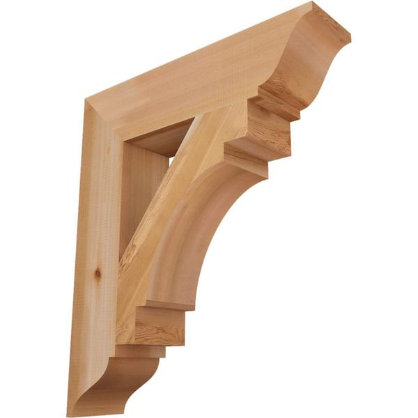 Ekena Millwork 5.5 in. x 30 in. x 26 in. Western Red Cedar Merced Traditional Smooth Bracket