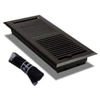 4 in. x 10 in. Floor Register with Trap Net, Oil Rubbed Bronze Finishing Stripe Design