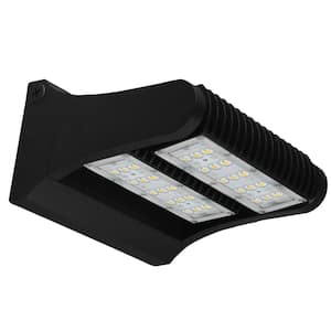 250-Watt Equivalent Integrated LED Black Dimmable Outdoor Rotatable Wall Pack Light, Selectable 3000K 4000K 5000K