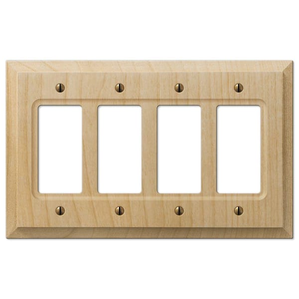 Cabin 4 Gang Rocker Wood Wall Plate - Unfinished