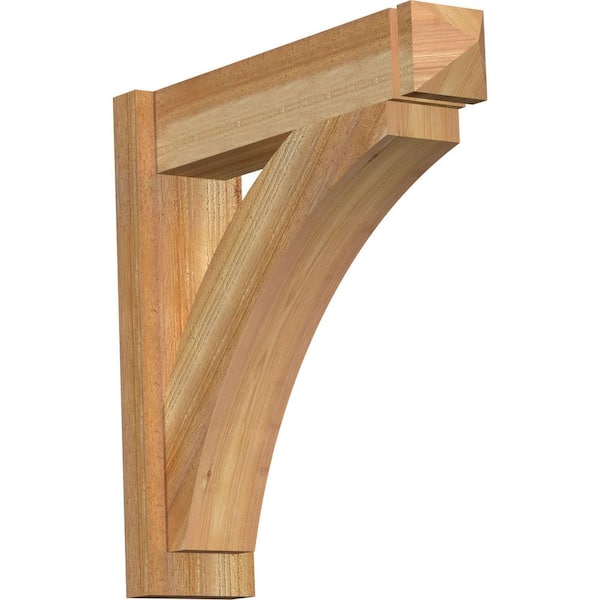 Ekena Millwork 6 in. x 24 in. x 24 in. Western Red Cedar Thorton Arts and Crafts Rough Sawn Outlooker