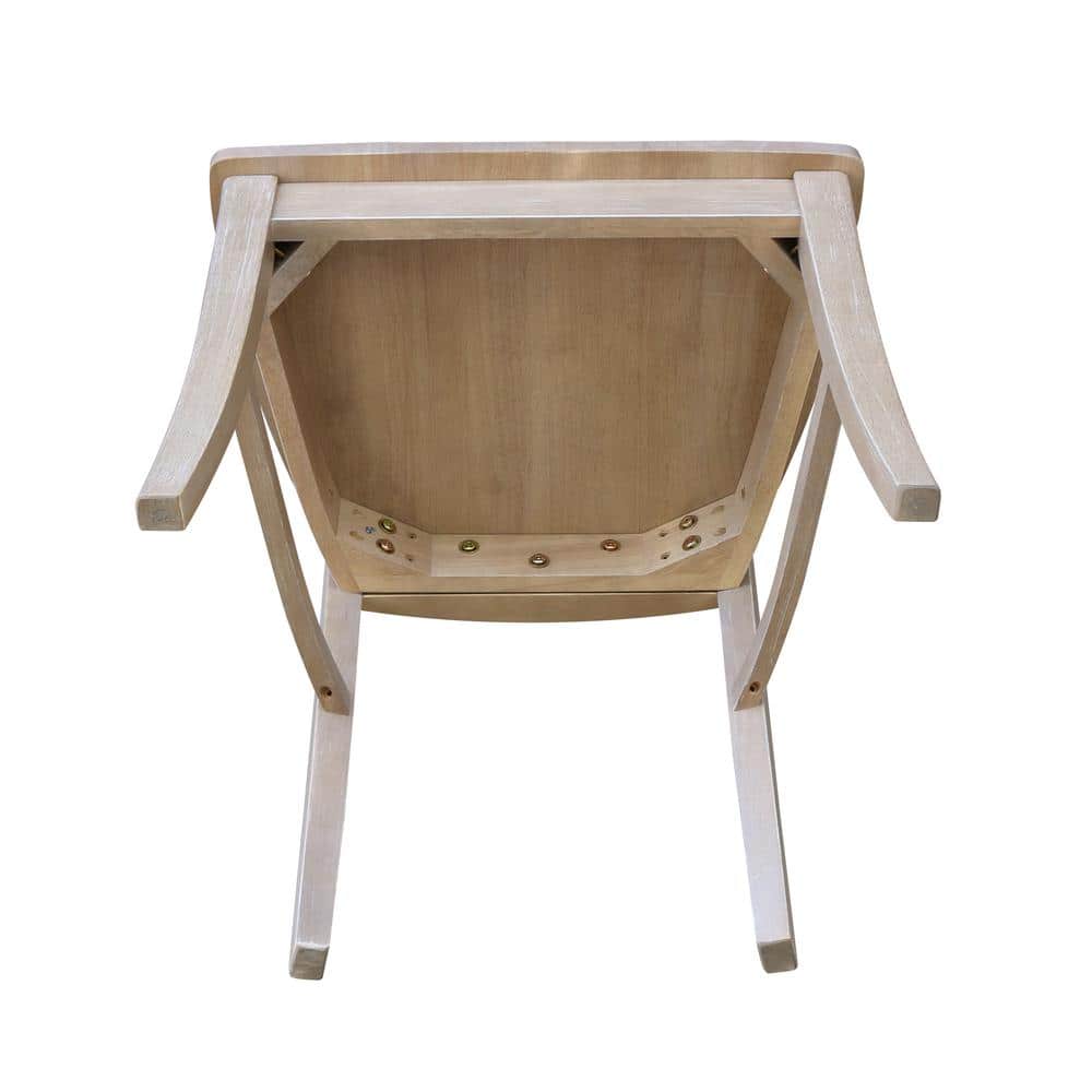 Vineyard Washed Gray Taupe Solid Wood Cross-Back Side Chair