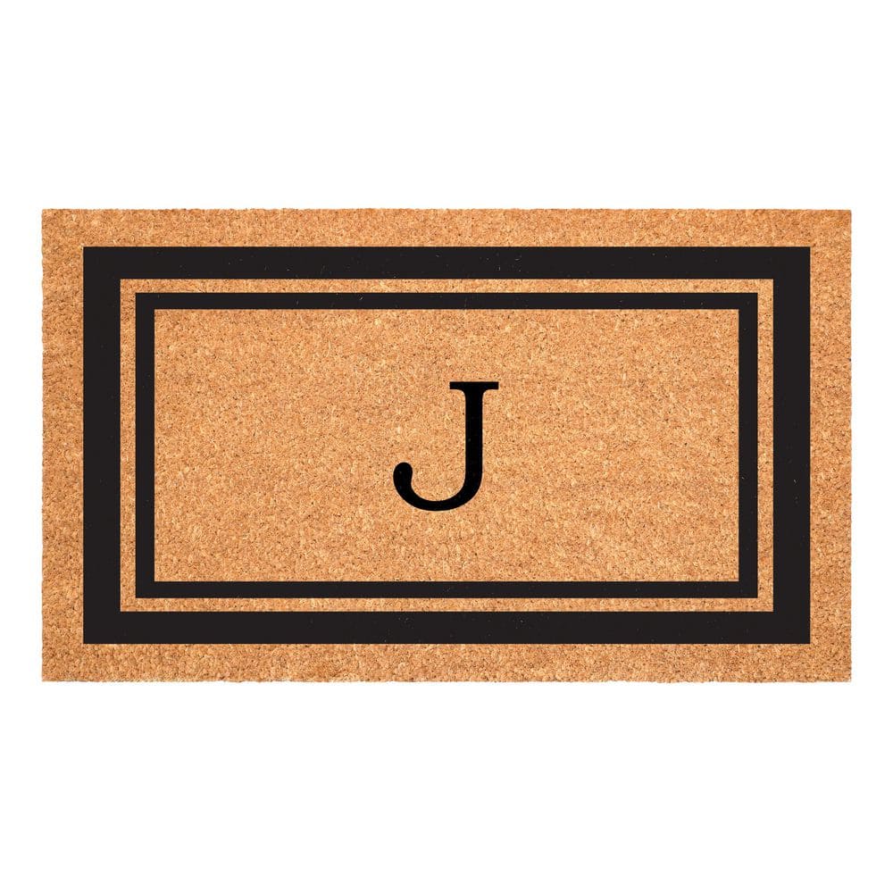 Black Border Monogram Door Mat 18 in. x 30 in. (Letter J) price history on PriceWatchPro