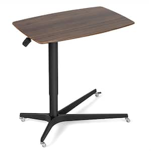 36 in. Mobile Standing Desk Pneumatic Adjustable Overbed Table Rolling Laptop Cart