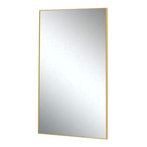 71 in. x 32 in. Classic Rectangle Metal Framed Gold Wall Mirror