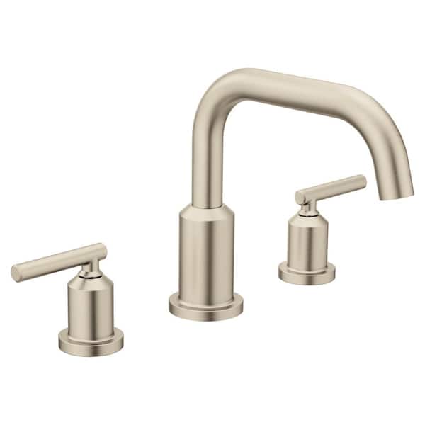Gibson 2-HandleTub Deck Mount Roman Tub Faucet with Handles in Brushed Nickel