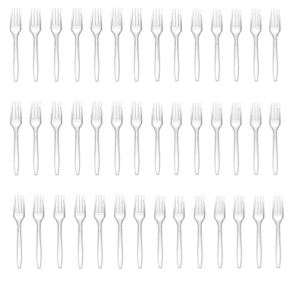 Disposable Plastic Forks with Extra Heavy Duty, BPA-Free, Heat Resistant, Durable for Kitchen and Party, Clear(360-Pack)