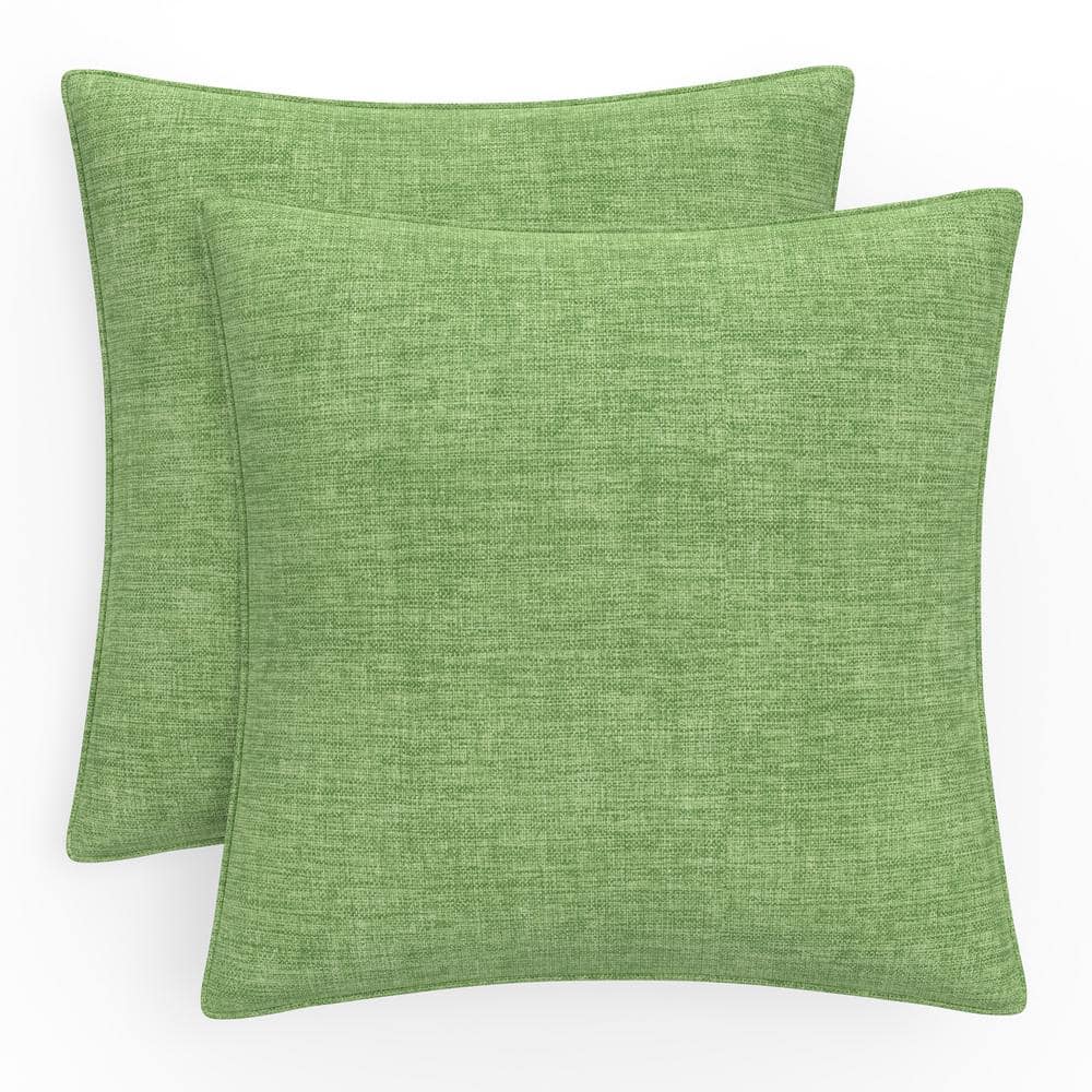 Pillow Perfect Solid Twill 18.5 in W x 5 in H Outdoor Large Throw Pillows 2-Count in Splash Green