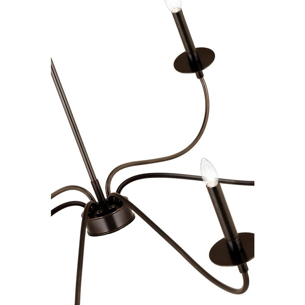 Arrington 63" Plated Bronze 6-Light Chandelier