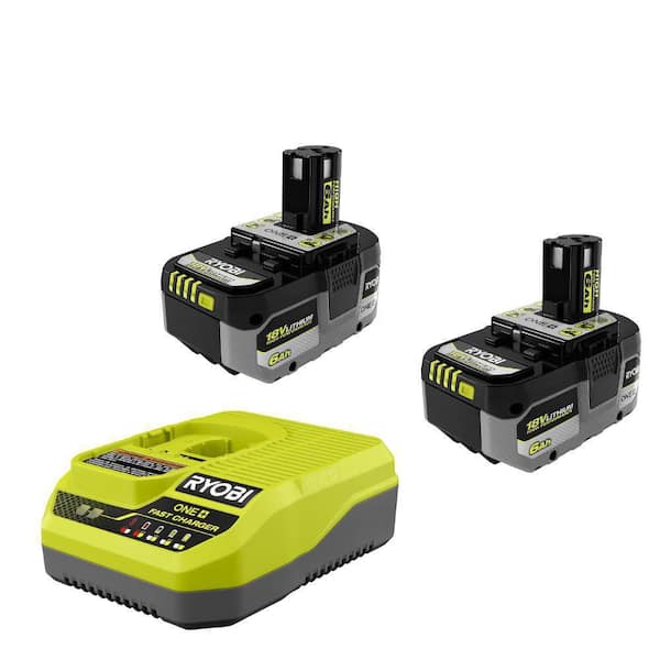 ONE+ 18V Fast Charger with 6.0 Ah HIGH PERFORMANCE Battery (2-Pack)