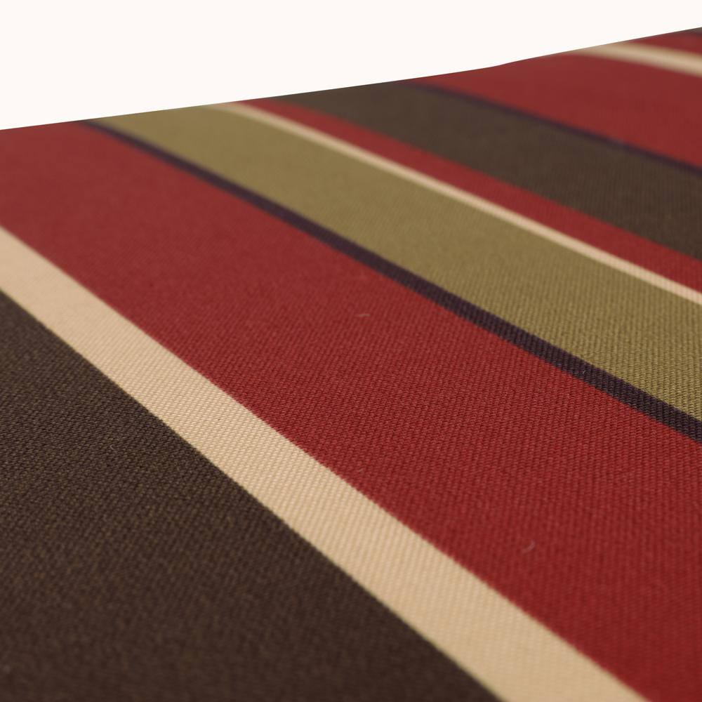 Reversible Red and Brown Floral Stripe Lumbar Pillow Set