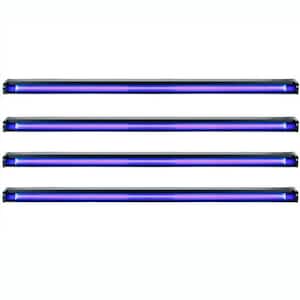 48 in. 20-Watt Equivalent Integrated LED Stage Party Black Strip Light Fixture Bar, (4-Pack)