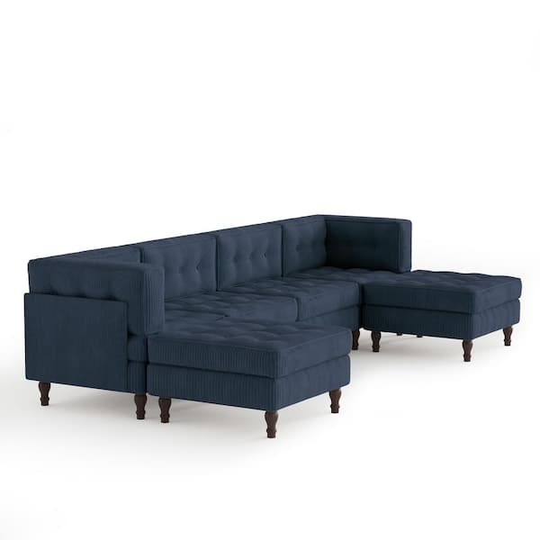 Quuページです。 Uixe 130.8 in. Square Arm 6-piece Corduroy U-Shaped Sectional Sofa