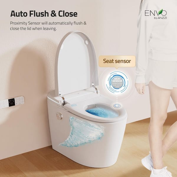 ANZZI Dia Series 1.28 GPF 1-Piece Elongated Auto Open Smart Bidet