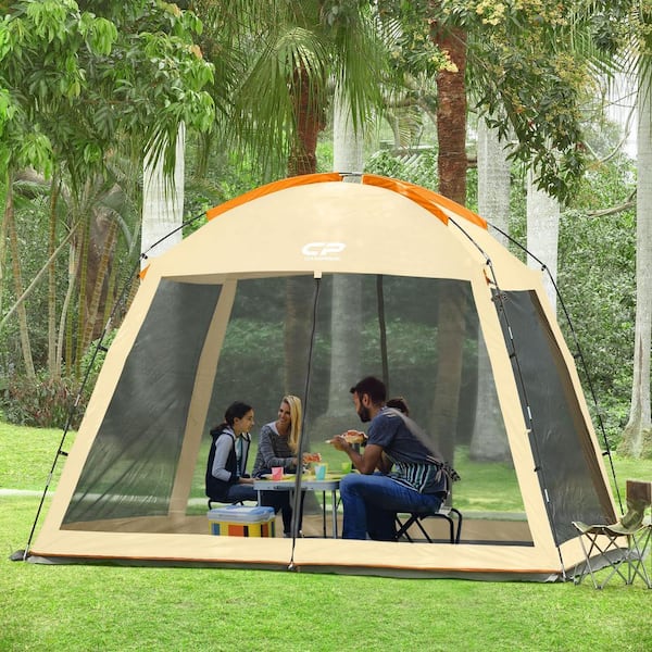 Cesicia 10 x 10 ft. Mesh Net Wall Canopy Screen Dome Tent in Khaki