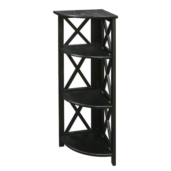 Casual Home 38.75 in. Black Wood 4-shelf Etagere Bookcase