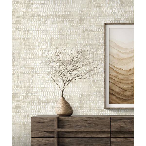 57.5 sq. ft. Oat Nimbus Faux Unpasted Non-Woven Paper Wallpaper Roll