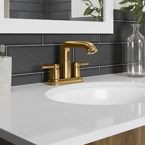 Numista 4 in. Centerset 2-Handle Bathroom Faucet in Vibrant Brushed Moderne Brass